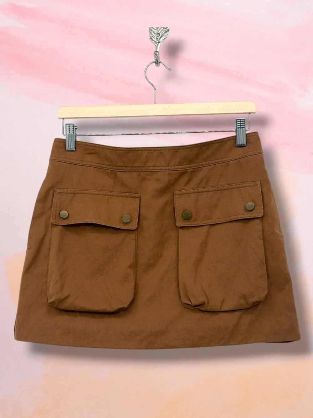 Helmut Lang Brown Linen Utility Skirt 4‎